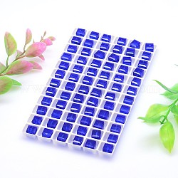 Granos de cristal austriaco de imitación de cubo facetado hebras, aaa grado, azul real, 8x8mm, agujero: 0.9~1 mm, aproximamente 288 unidades / caja