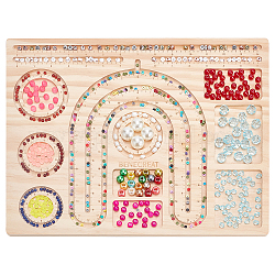 Tableros de diseño de cuentas de madera, bandeja de fabricación de organizador de joyas de abalorios diy, con medidas graduadas, Rectángulo, mocasín, 30x38.5x1.2 cm