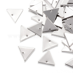 Латунь подвески, треугольные, платина, 12x14x1 мм, отверстие : 1 мм