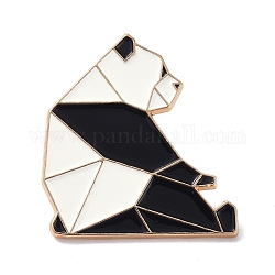 Pin esmaltado de panda de origami, broche de esmalte de aleación para ropa de mochila, dorado, negro, 31x29.5x9.5mm