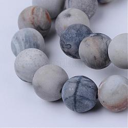 Fili di perline di diaspro policromo naturale/pietra di picasso/diaspro picasso, smerigliato, tondo, 6~6.5mm, Foro: 1 mm, circa 63pcs/filo, 15.5 pollice