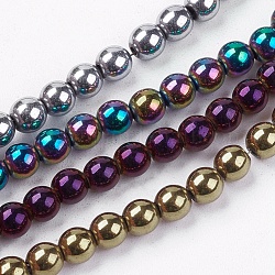 Non magnetici perle ematite sintetico fili, grado a, tondo, colore misto, 4mm, Foro: 1 mm, circa 95~100pcs/filo, 15.5 pollice