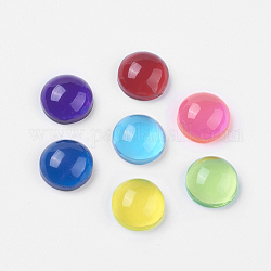 Mixed Color Transparent Resin Dome Cabochons, 12x5mm