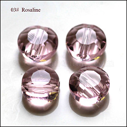 Imitazione branelli di cristallo austriaco, grado aaa, sfaccettato, rotondo e piatto, roso, 6x3.5mm, Foro: 0.7~0.9 mm