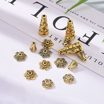 Тибетском стиле сплав шарик крышки TIBE-MSMC004-AG-1