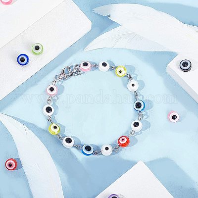 Wholesale NBEADS 300 Pcs Resin Evil Eye Beads 