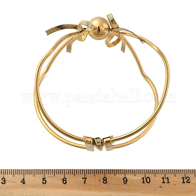 Шарнирные браслеты из нержавеющей стали 304 для женщин BJEW-Z091-08G-1