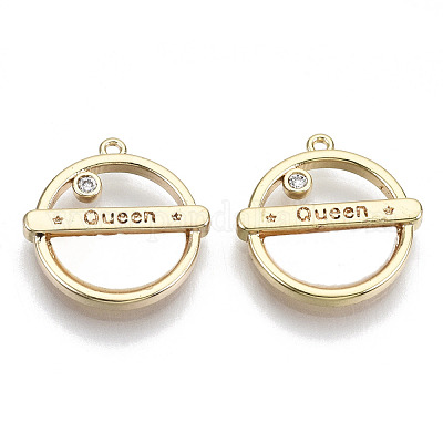 Кулоны из латуни с микропейвом и кубическим прозрачным цирконием KK-N232-87-NF-1