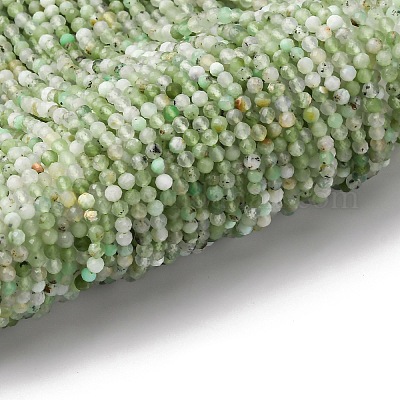 Натуральные хризопразные бисерные пряди G-RM2025-A39-3mm-1