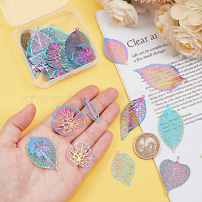 40 шт. 10 стиля ионного покрытия (IP) 201 нержавеющая сталь филигранные большие подвески STAS-PH0005-51-1