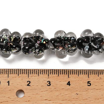 Нити стеклянных бусин из дихроичной фольги ручной работы DICH-U001-04B-1