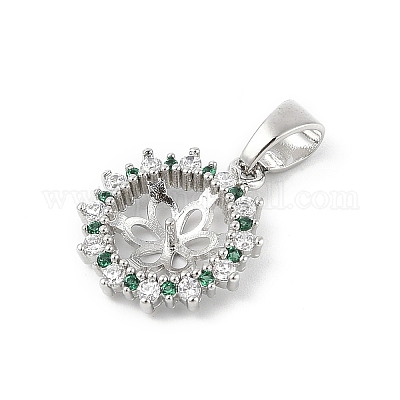 Латунные микро-паве прозрачные кубические цирконии европейские подвески-шармы KK-K297-59P-1