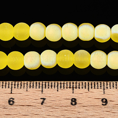 Матовые прозрачные стеклянные бусины GLAA-T032-T6mm-MBB12-1