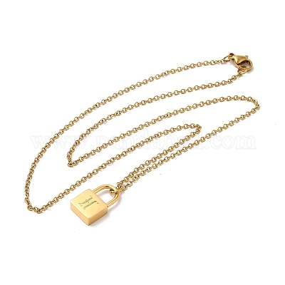 Ожерелья с подвесками из нержавеющей стали 304 Rolo NJEW-S444-01G-08-1