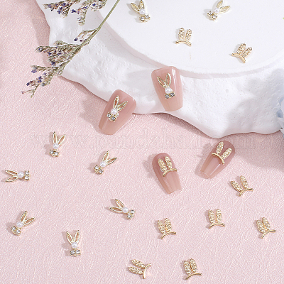 60 шт. 2 стиля кабошонов из стразов в виде кролика MRMJ-SC0001-16-1