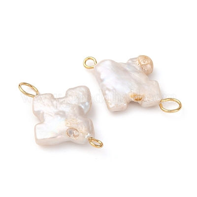 Подвески-крестики из натурального барочного жемчуга Кеши PALLOY-JF04208-02-1