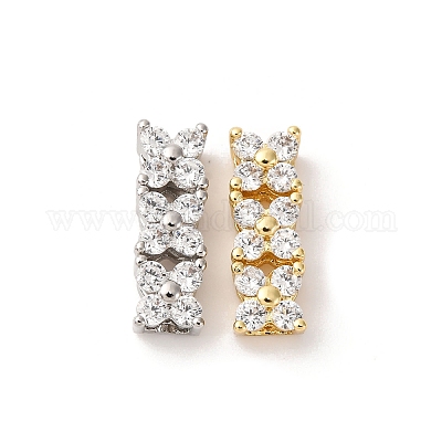 Экологичные прямоугольные подвески из латуни с микропаве и кубическим цирконием ZIRC-M087-10-NR-1-1