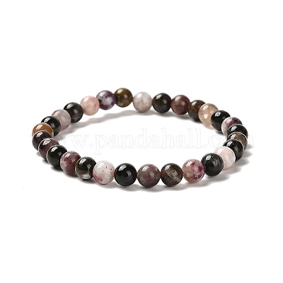 Натуральный турмалин бисером браслеты простирания BJEW-K233-02A-03-1