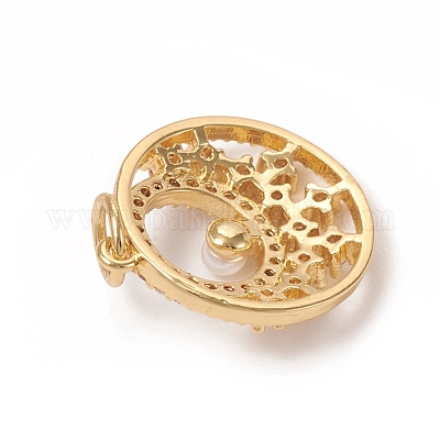 Латунные микропаве прозрачные подвески с фианитом KK-I668-11G-1