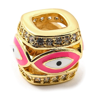 Реечное покрытие латунь микро паве кубический цирконий европейские бусины KK-M247-34G-02-1