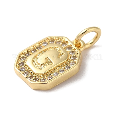 Настоящие позолоченные кулоны из латуни с микропаве KK-L216-002G-G-1