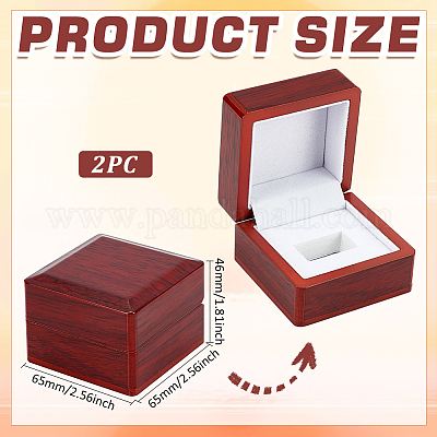 Квадратная деревянная коробка для показа одного кольца чемпионата CON-WH0095-71A-1