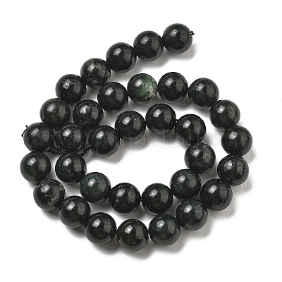 Нити бусин из натурального черного нефрита G-D0001-06-12mm-1