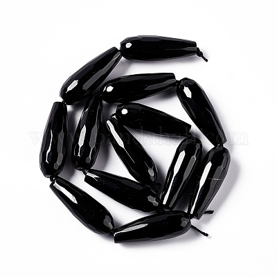 Натуральный черный камень бисер нитей&nbsp;G-I328-04-1