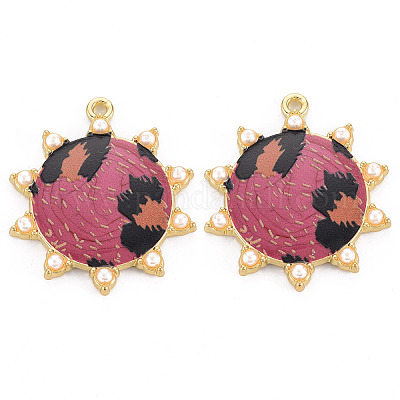 Подвески из сплава с принтом в стойку ENAM-Q445-010D-NR-1