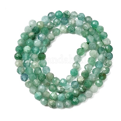 Натуральные изумрудные бисерные пряди G-Z106-A02-4mm-01-1