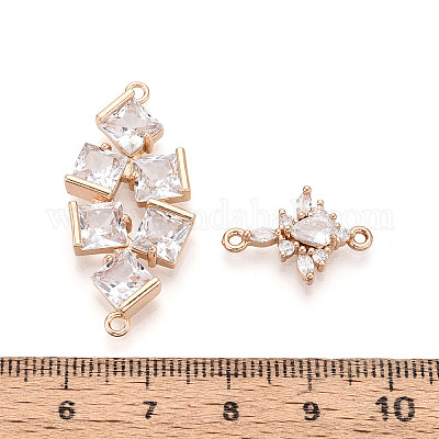 Подвески-звенья/соединители из латуни с кубическим цирконием KK-T072-45G-1