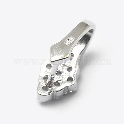 Антикоррозийное родиевое покрытие 925 стерлинговое серебро микропаве кубические цирконии подвески баилы X-STER-P034-67P-1