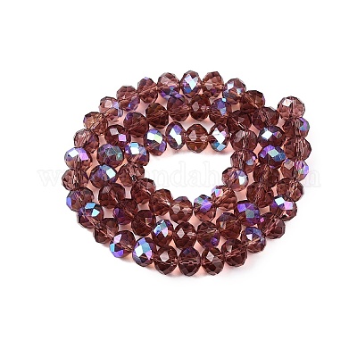 Стеклянные бусины с гальваническим покрытием  EGLA-A044-T8mm-L13-1