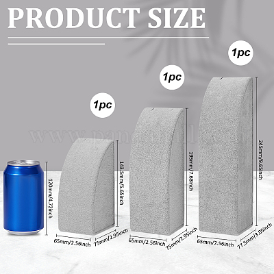 3 шт. 3 размера вертикальных подставок для ожерелий из МДФ NDIS-WH0023-001B-1