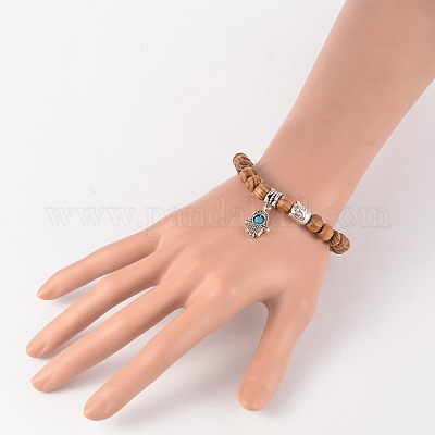 Деревянные бисером браслеты простирания BJEW-JB02126-01-1
