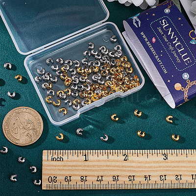 160 шт. 2 крышки для обжимных бусин из нержавеющей стали 304 STAS-SC0005-88-1