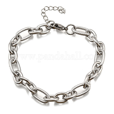 Браслеты из нержавеющей стали 304 figaro chains для мужчин и женщин BJEW-R021-07P-1