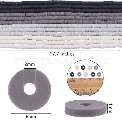 12 нить 4 цвета плоские круглые бусины ручной работы из полимерной глины CLAY-SZ0001-86-1