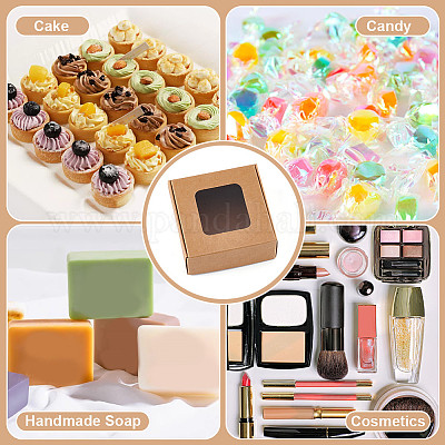 Подарочная коробка из крафт-бумаги с видимым окошком CON-WH0088-74A-1