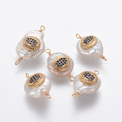 Соединители с натуральным жемчугом PEAR-L027-10E-1