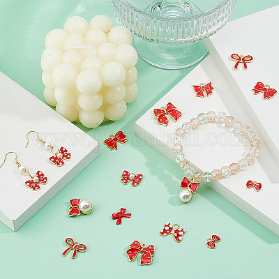 54 шт. 9 стиля подвески из эмалевого сплава в виде банта ENAM-DC0002-09B-1