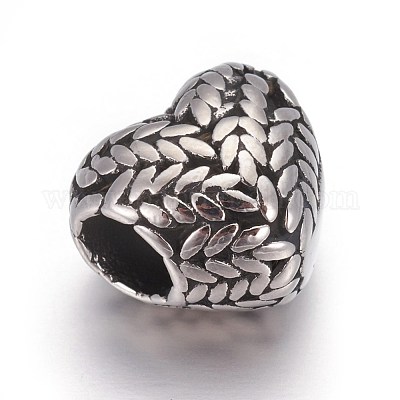 Ретро бусины из хирургической нержавеющей стали 316 в европейском стиле OPDL-L013-13AS-1