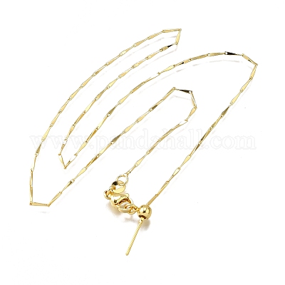 Латунные звенья цепи регулируемые слайдеры ожерелья NJEW-M108-10G-1