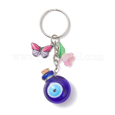4 шт. бутылка от сглаза с бабочкой из сплава лэмпворк KEYC-JKC01430-1