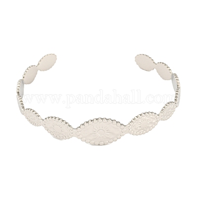 Открытые браслеты-манжеты из нержавеющей стали 304 STAS-D016-01P-1