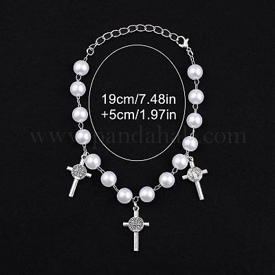 Старинные браслеты из нержавеющей стали с подвесками в виде креста святого Бенедикта DX1356-1