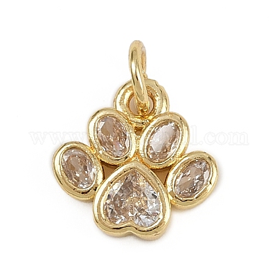 Латунные микропаве прозрачные кубические циркониевые подвески KK-D409-09G-1