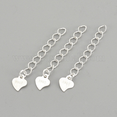 925 стерлинговое серебро скрученные удлинительные цепи STER-S002-32-1