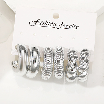 3 пара сережек-гвоздиков из сплава WG5D203-02-1