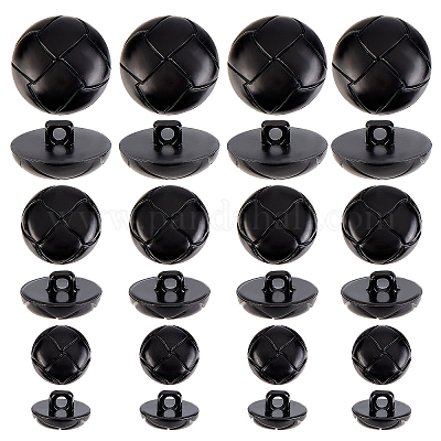 Wholesale CHGCRAFT 100Pcs 3 Size 1-Hole Plastic Buttons Round Black Plastic  Imitation Leather Buttons Set for Blazer Suits Sport Coat Uniform Jacket  Sewing Craft 25mm 20mm 15mm 